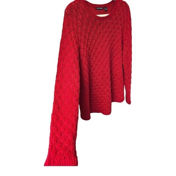 JEAME PIERRE Plus Size Red Cable Knit Sweater - Picture 5 of 11